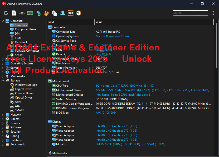 AIDA64 Extreme & Engineer Edition Free License Keys 2025 – Unlock Full Product Activation