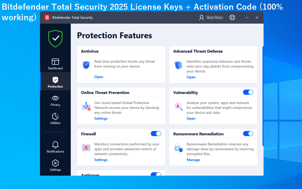 Bitdefender Total Security 2025 License Keys + Activation Code (100% working)