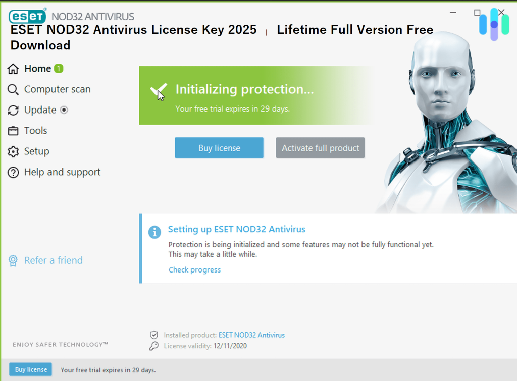 ESET NOD32 Antivirus License Key 2025 – Lifetime Full Version Free Download