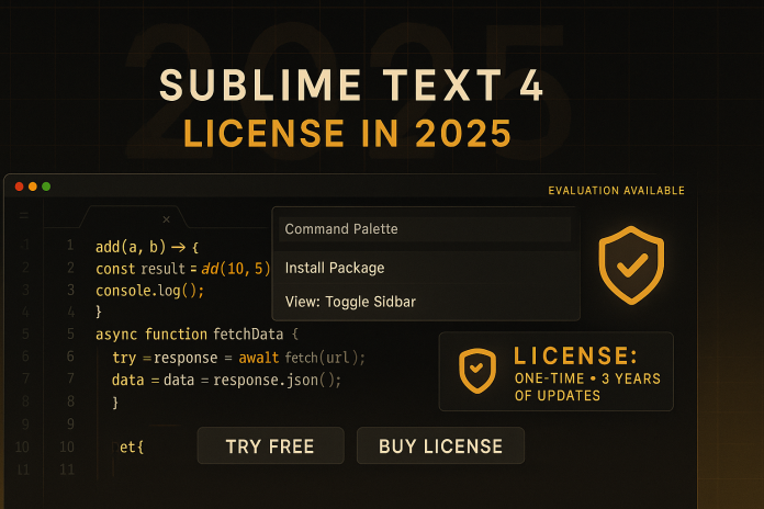 Sublime Text 4 License Key 2025 Free for 1-Year — Safe Activation & Full Features