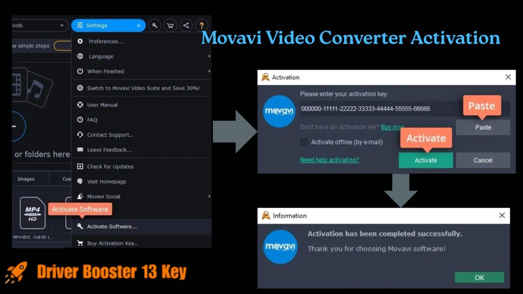 Movavi Video Converter Activation Steps